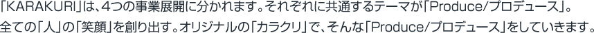 KARAKURIの4つの事業展開