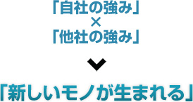 「自社の強み」×「他社の強み」「新しいモノが生まれる」